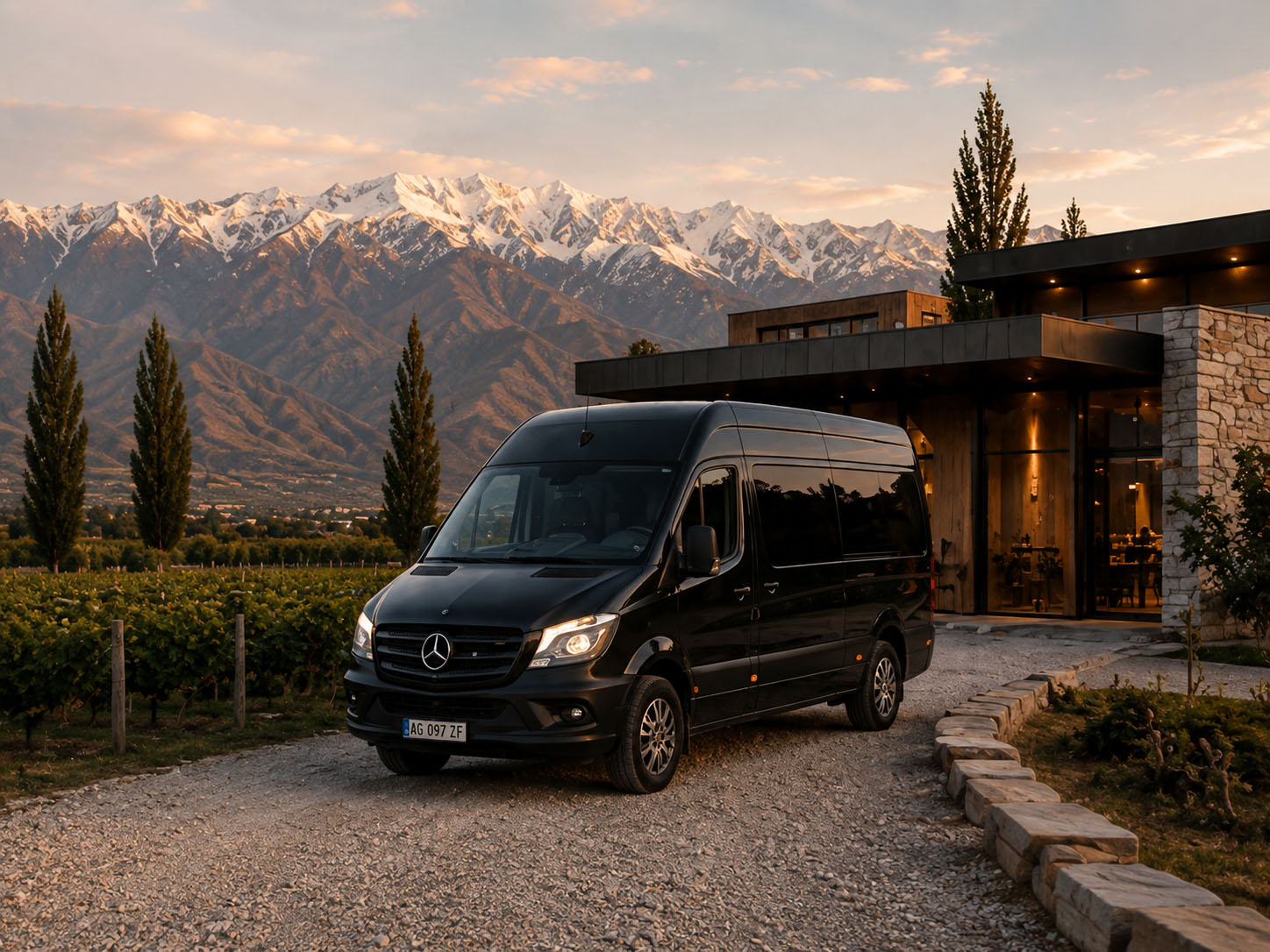 Private wine tour transport at a Mendoza winery